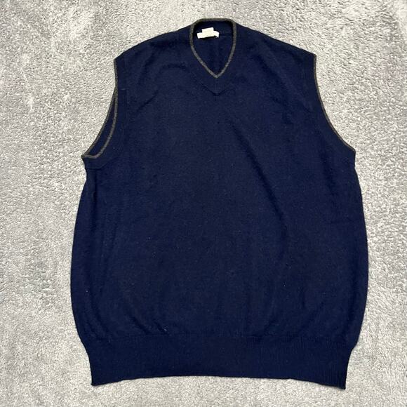 Mark Shale Other - Mark Shale Sweater Vest Mens Large Blue Cashmere Grandpa